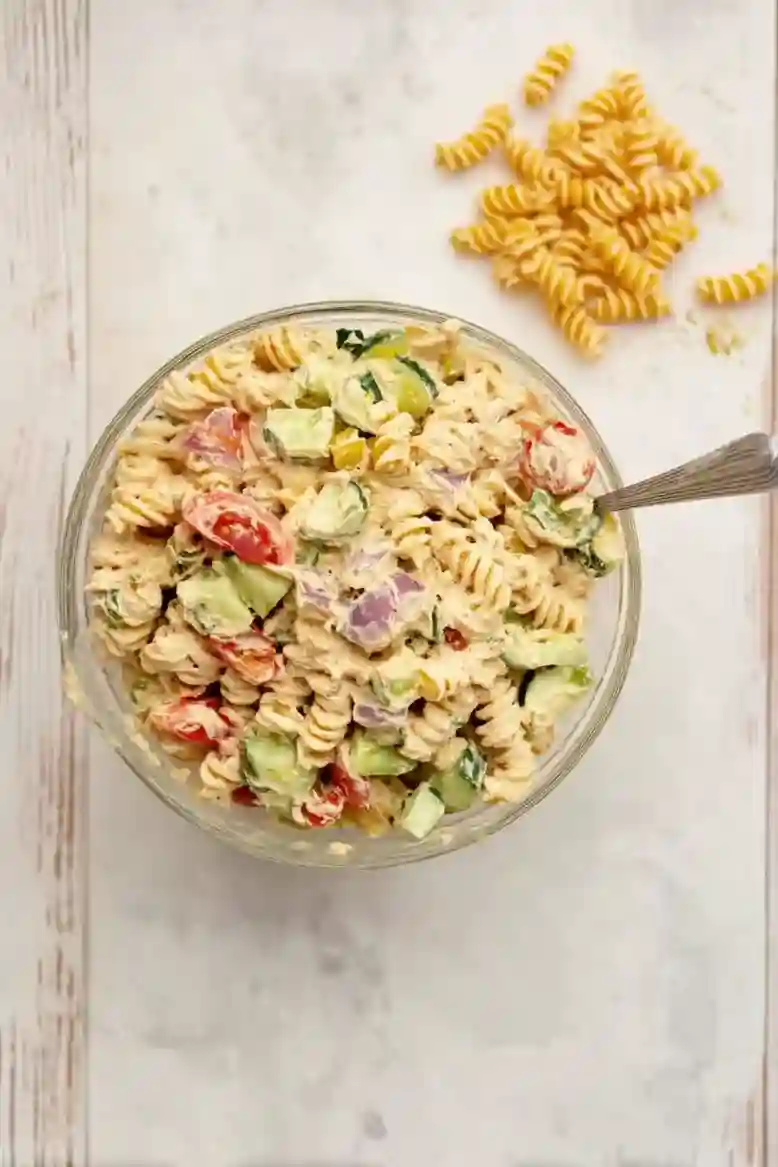 Creamy Garlic Hummus Pasta Salad - 1