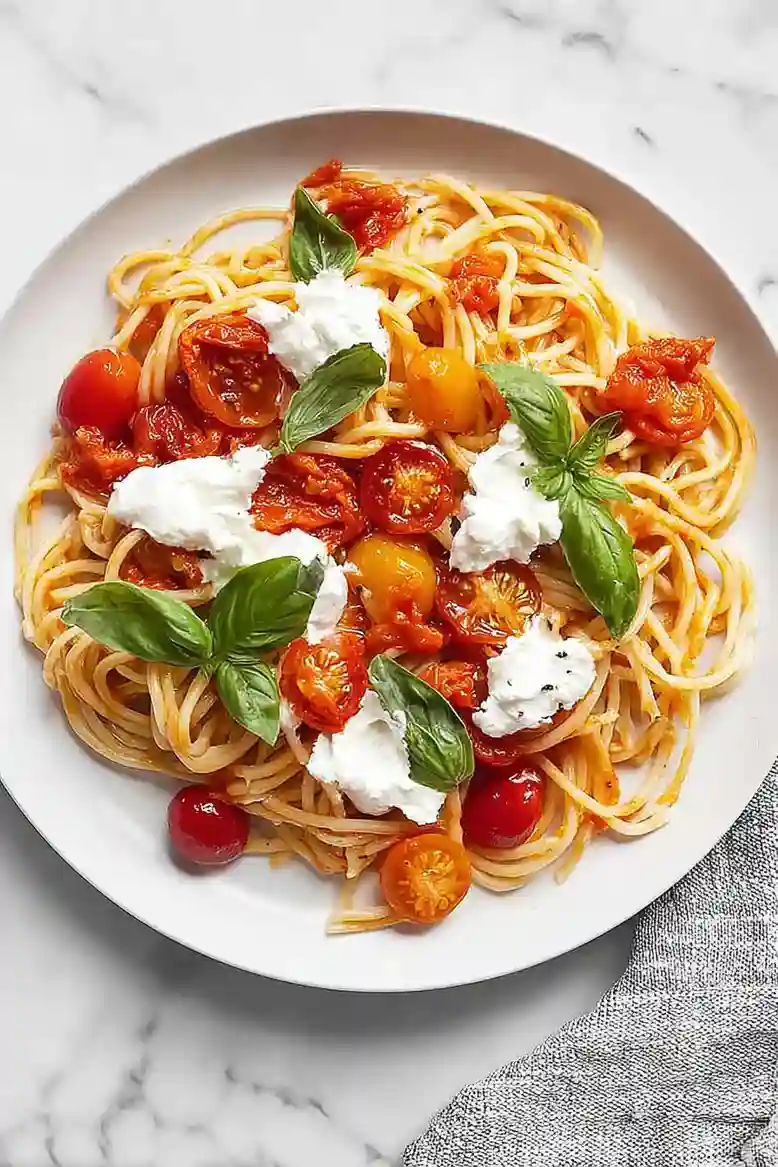 Creamy Roasted Tomato Burrata Pasta - 2