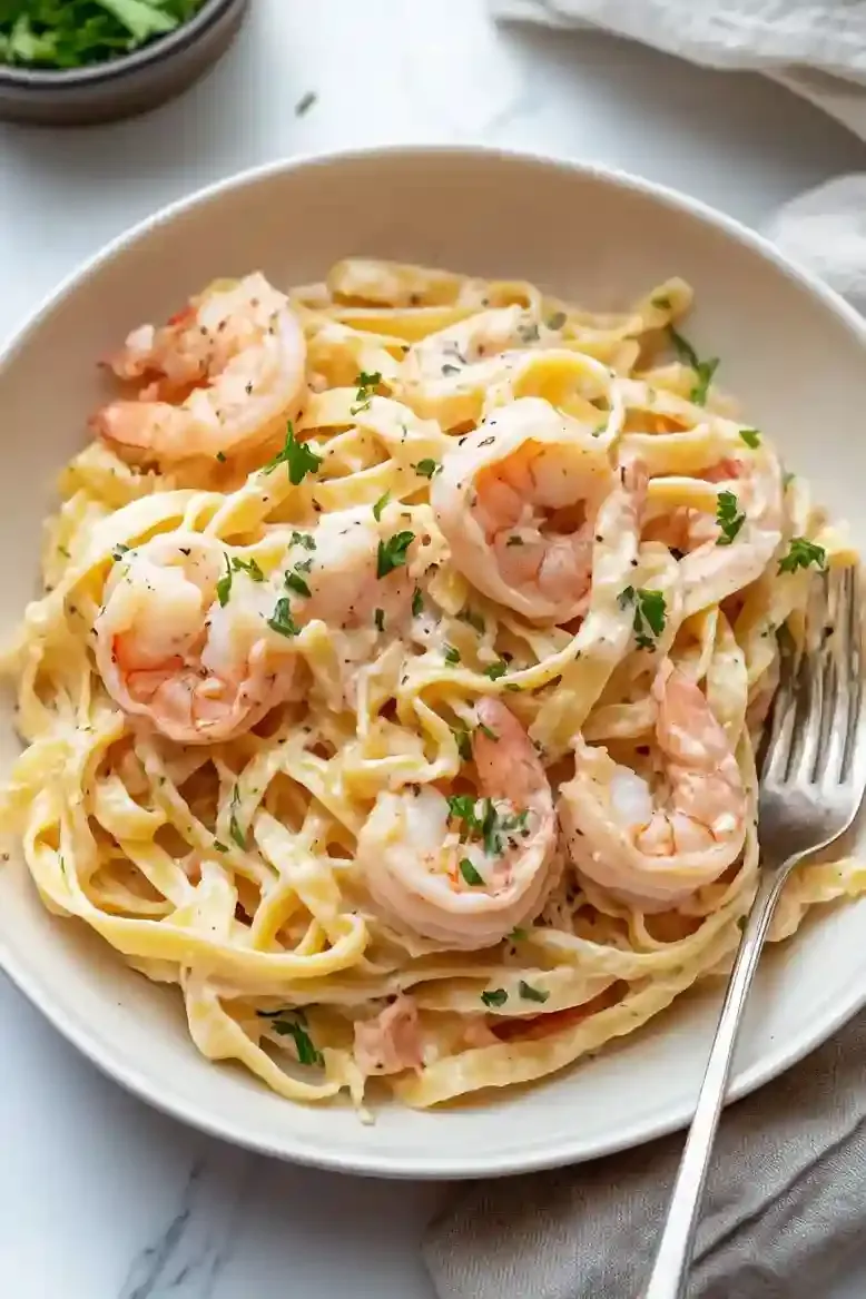Creamy Shrimp Alfredo Fettuccine - 2