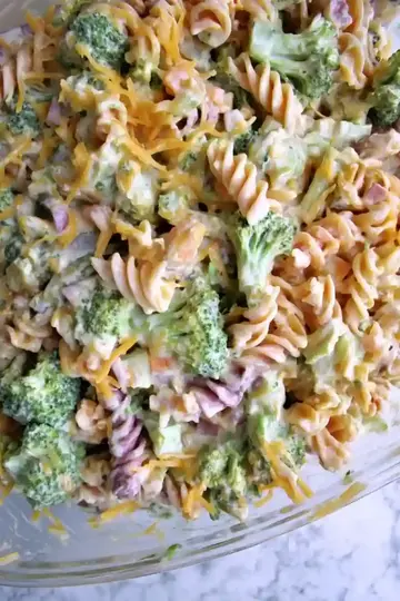 Easy Broccoli Cheddar Pasta Salad
