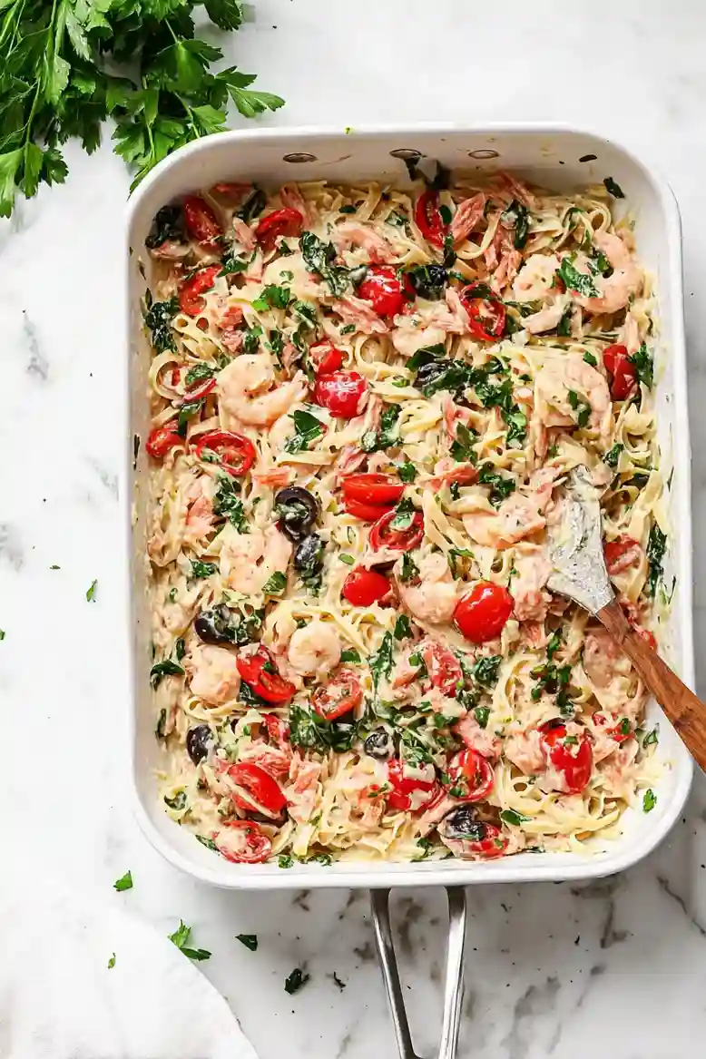 Easy Creamy Salmon Pasta Bake - 2