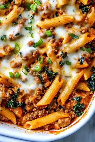 Family Friendly Ground Turkey Pasta Bake