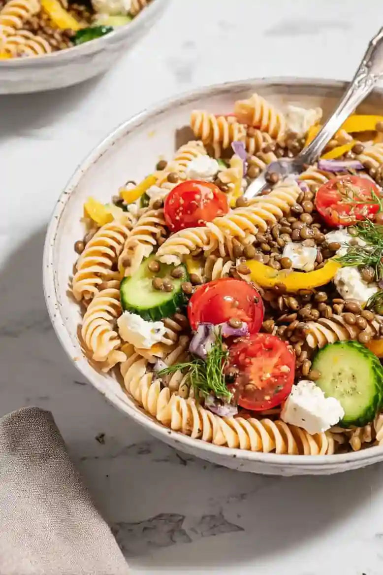 Protein Packed Lentil Pasta Salad - 2
