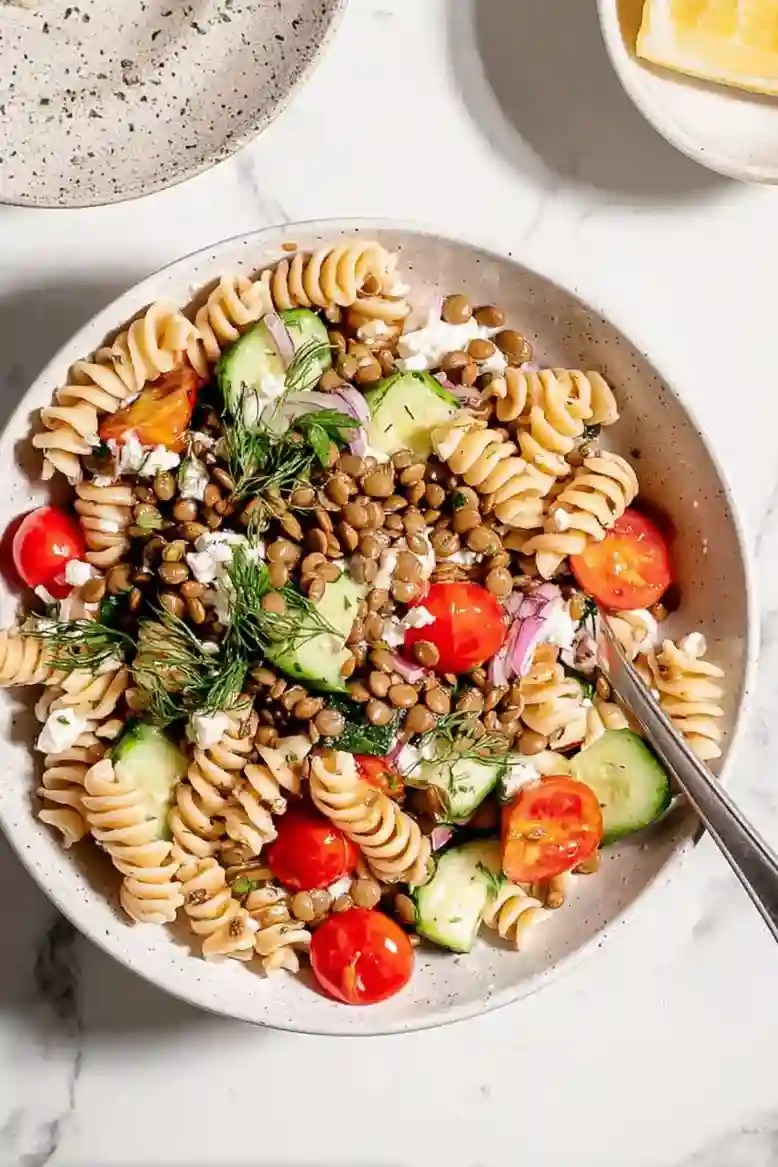 Protein Packed Lentil Pasta Salad - 1