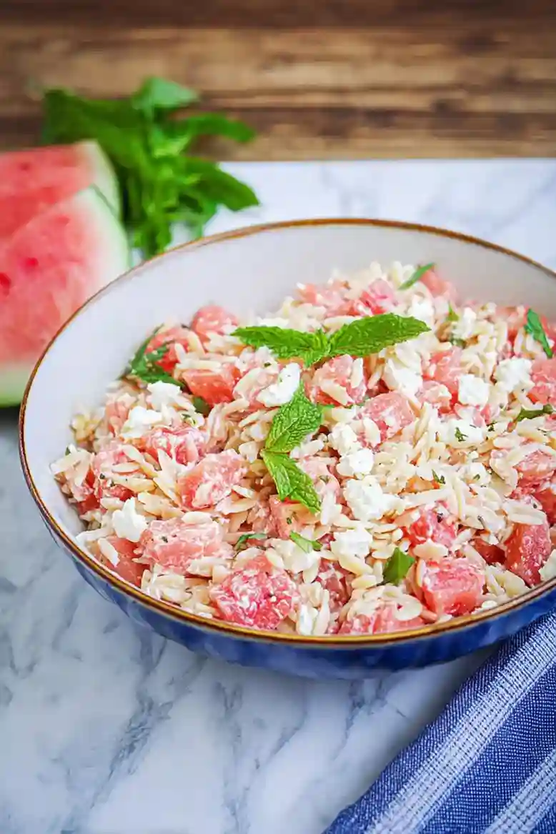 Refreshing Watermelon Feta Orzo Salad - 2