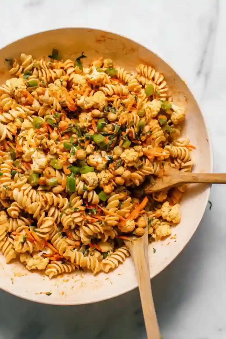 Vegan Buffalo Cauliflower Pasta Salad - 1