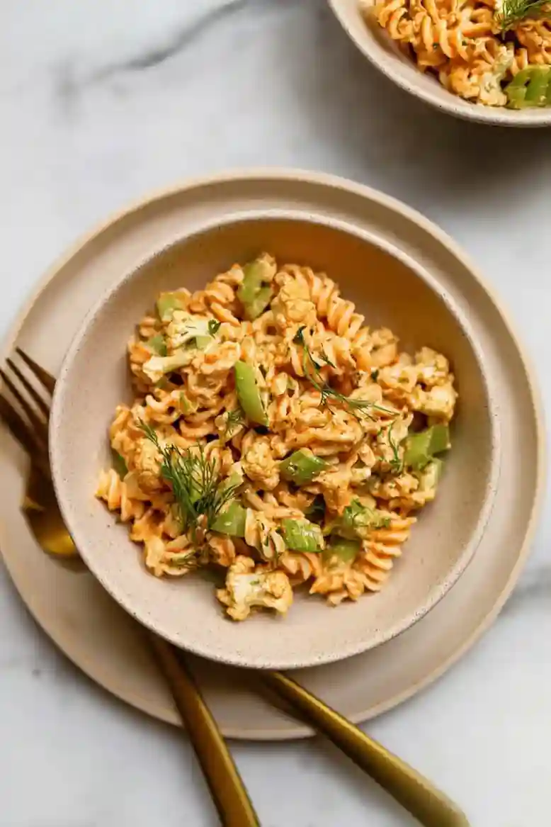 Vegan Buffalo Cauliflower Pasta Salad - 2