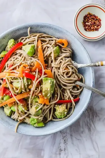 Vegan Sesame Miso Noodle Salad