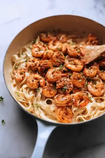 Creamy Cajun Shrimp Fettuccine