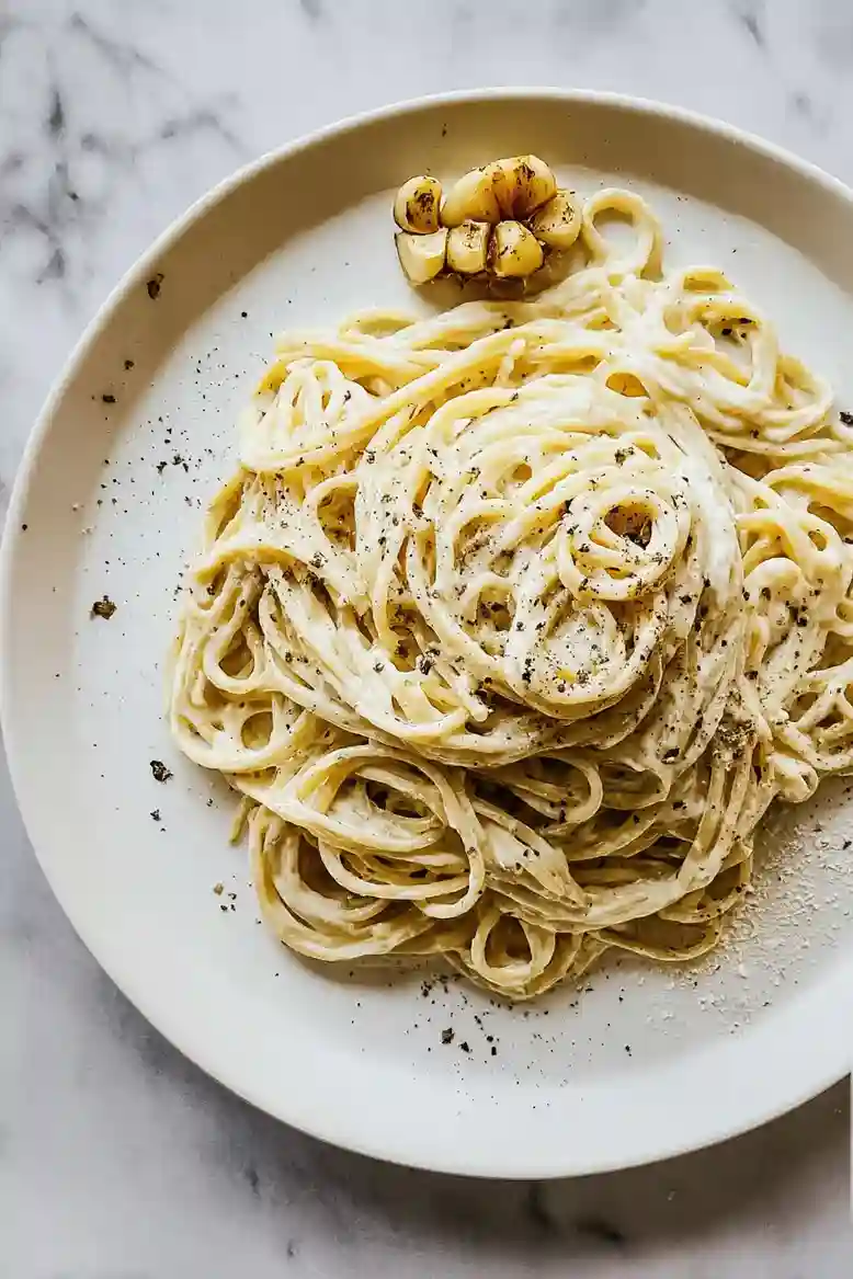 Creamy Roasted Garlic Alfredo Pasta - 1
