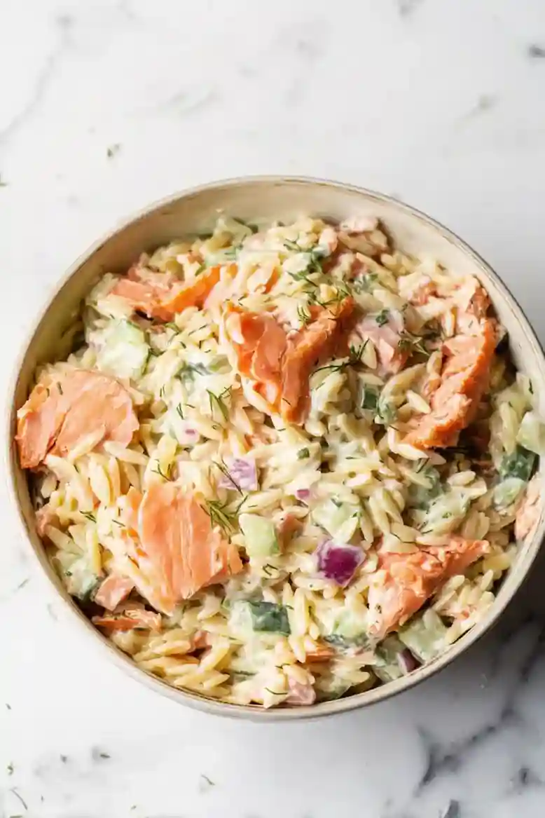 Creamy Smoked Salmon Orzo Salad - 1