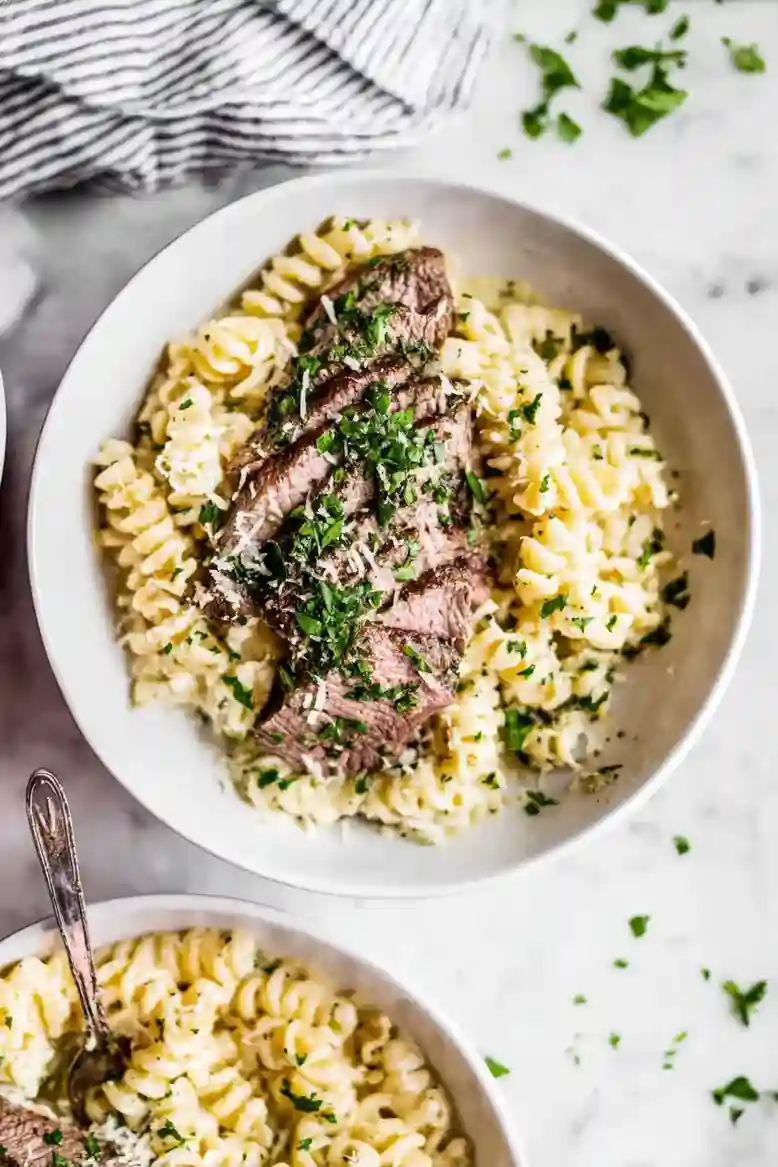 Creamy Steak Alfredo Pasta Dish - 2