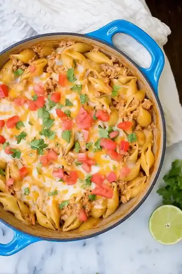 Creamy Turkey Taco Shell Pasta
