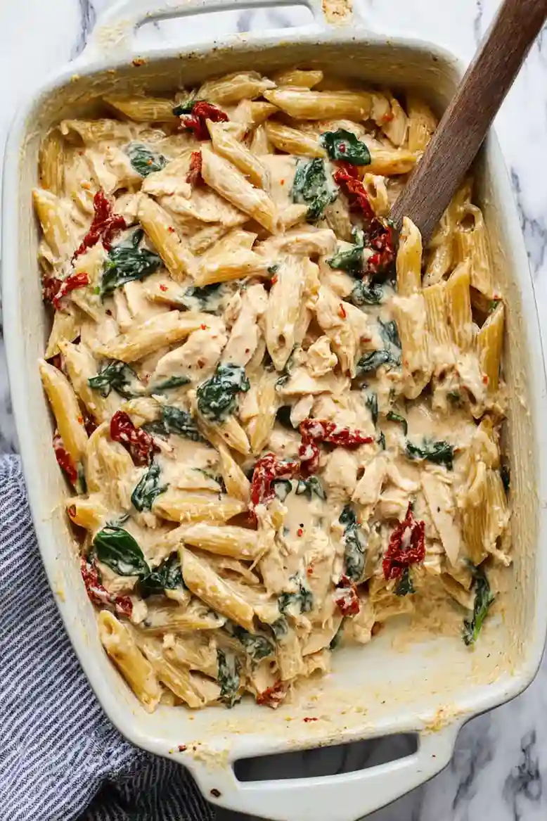 Creamy Tuscan Chicken Pasta Bake - 1