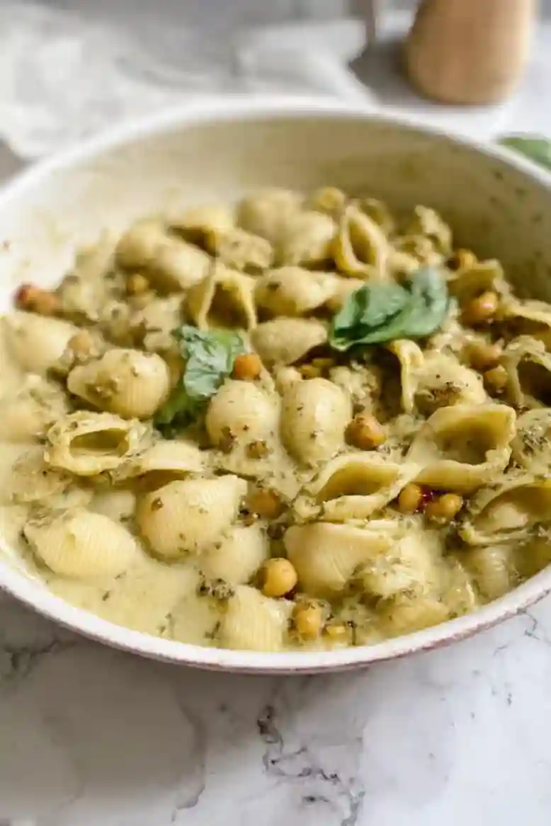 Easy Pesto Alfredo Pasta Shells - 1