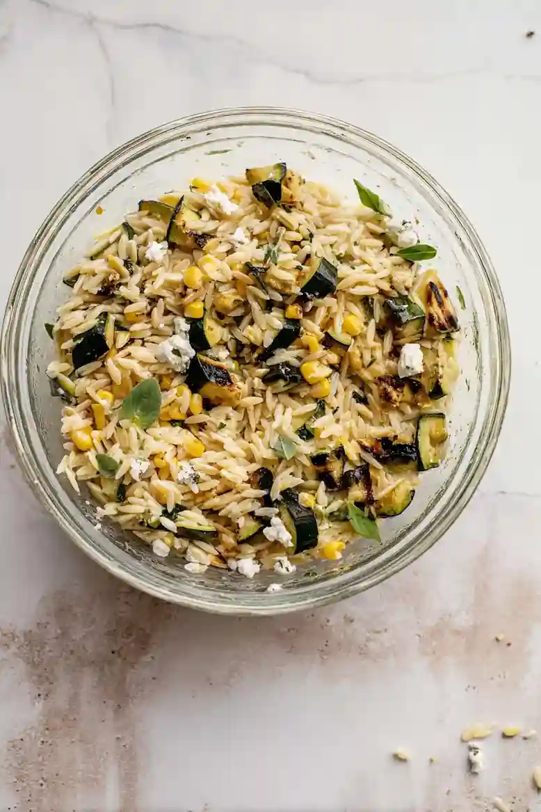 Grilled Zucchini Corn Orzo Salad - 2
