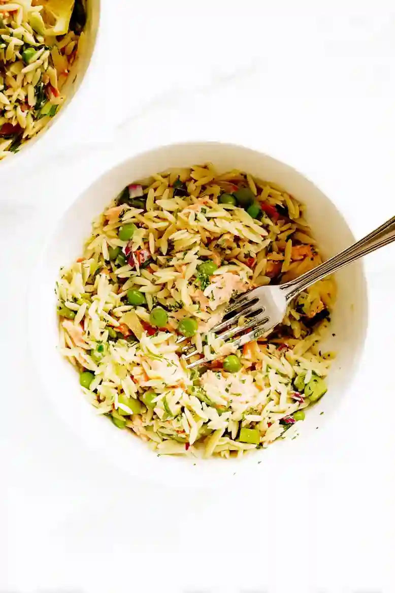 Lemony Salmon Asparagus Orzo Salad - 1