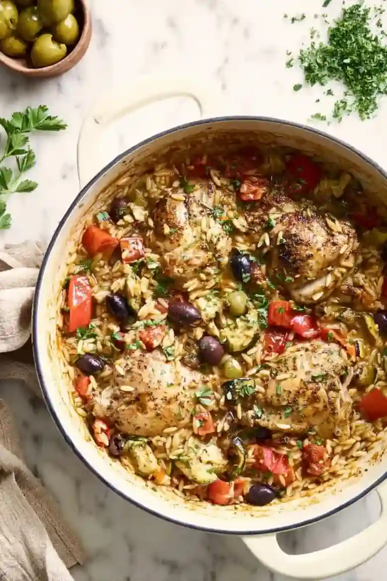 One Pot Greek Chicken and Orzo - 1