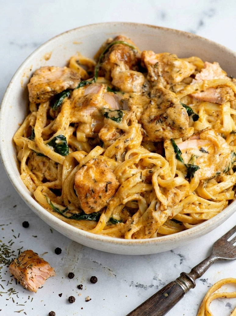 Creamy Cajun Salmon Fettuccine - 2