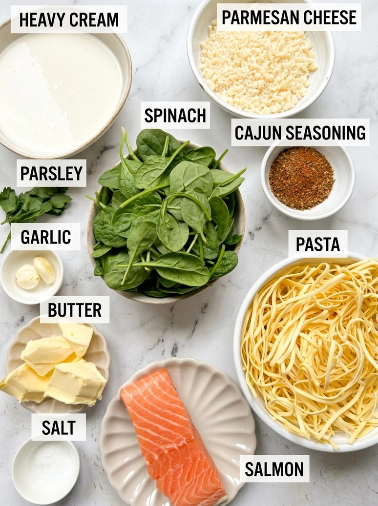 Creamy Cajun Salmon Fettuccine - 1