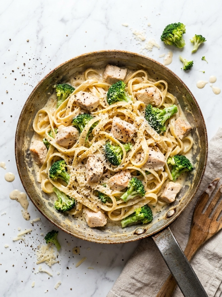 Creamy Chicken Broccoli Fettuccine - 1