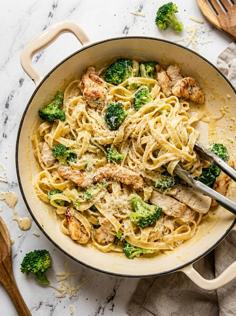 Creamy Chicken Broccoli Fettuccine - 2