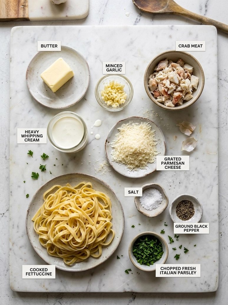 Creamy Crab Fettuccine Recipe - 1