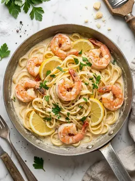 Creamy Shrimp Alfredo Fettuccine