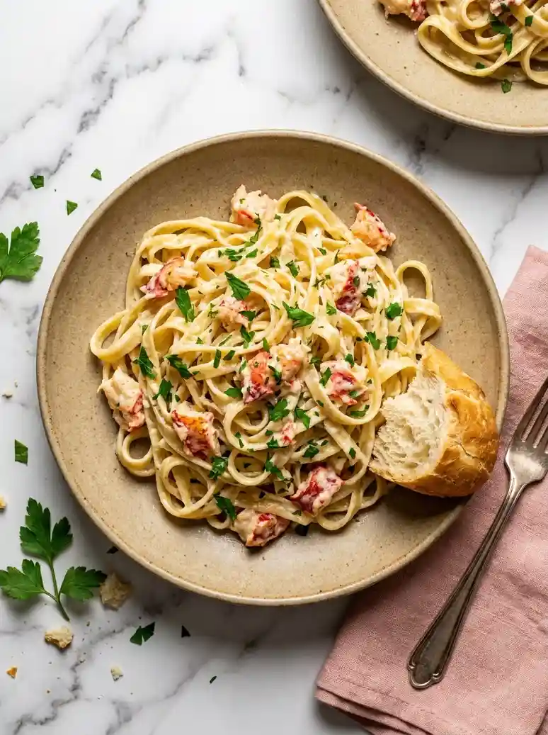 Garlicky Lobster Fettuccine Alfredo - 2