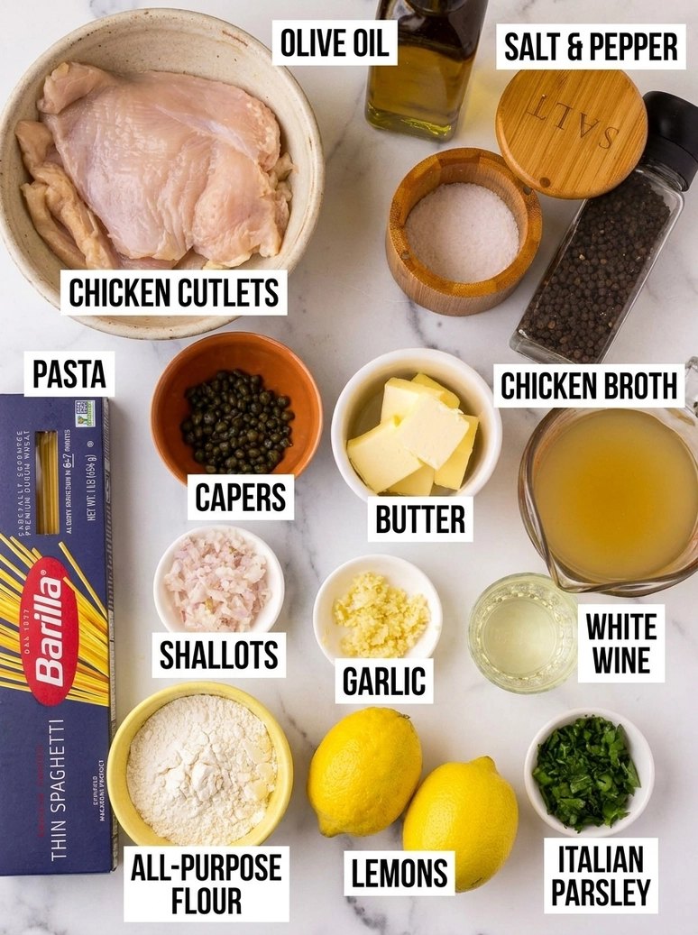 Lemon Caper Chicken Piccata Pasta - 1