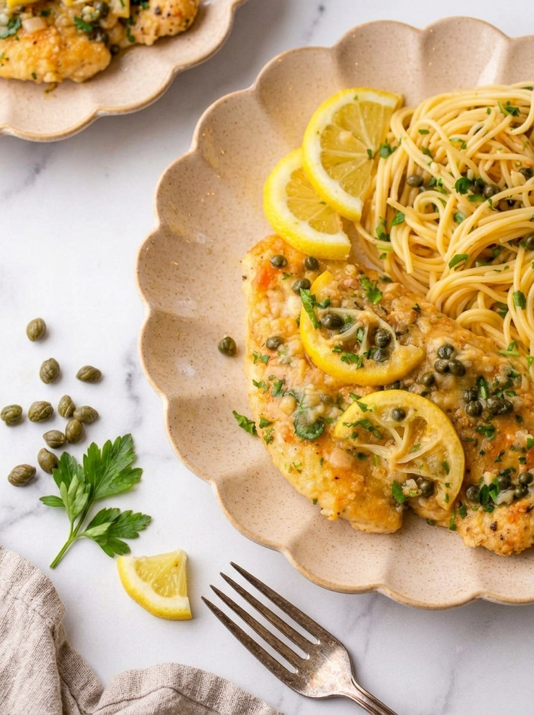 Lemon Caper Chicken Piccata Pasta - 2