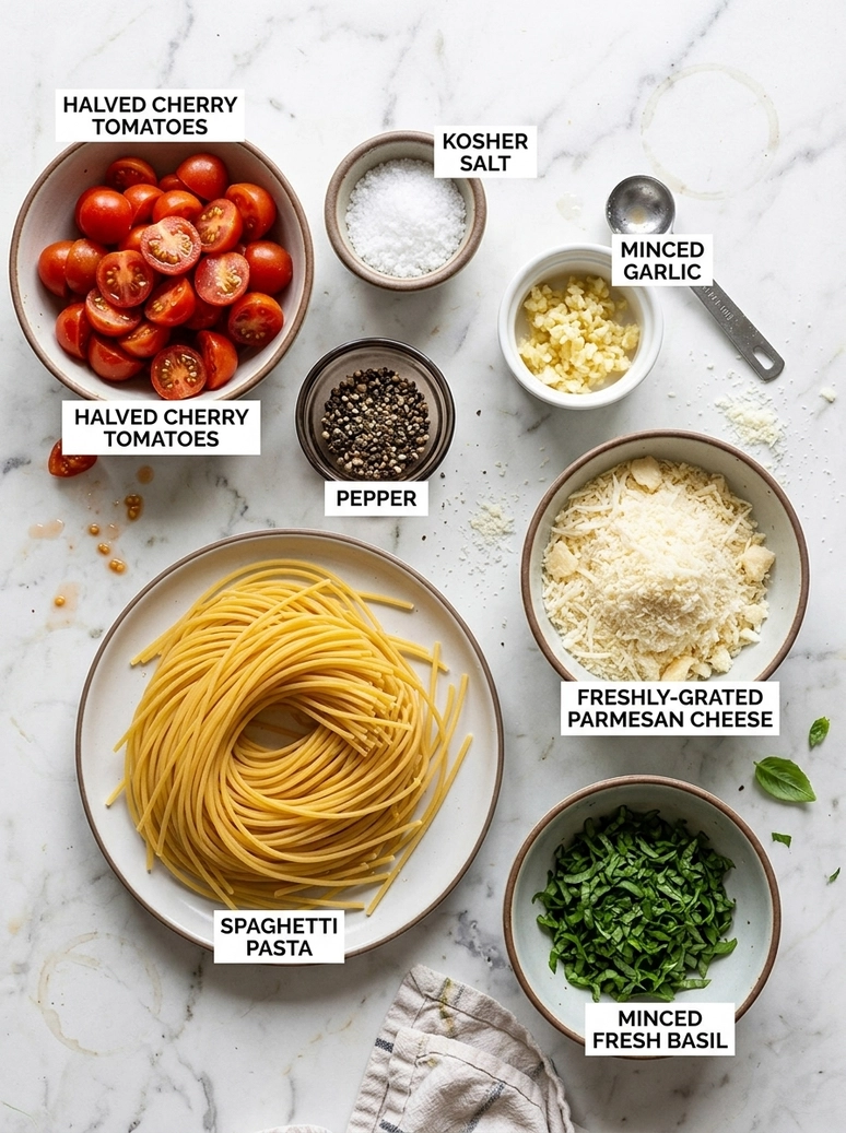Pesto Roasted Cherry Tomato Spaghetti - 1