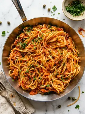 Quick Tuna Spaghetti with Capers
