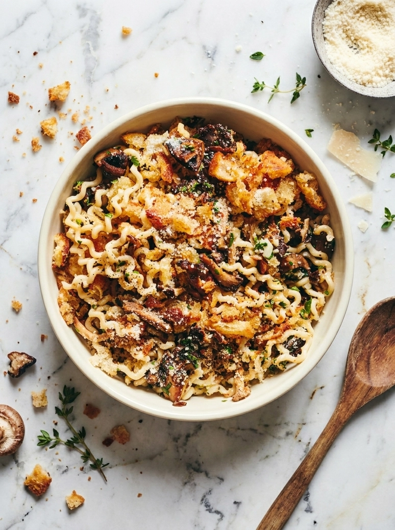Roasted Mushroom Pasta With Herbs - 1