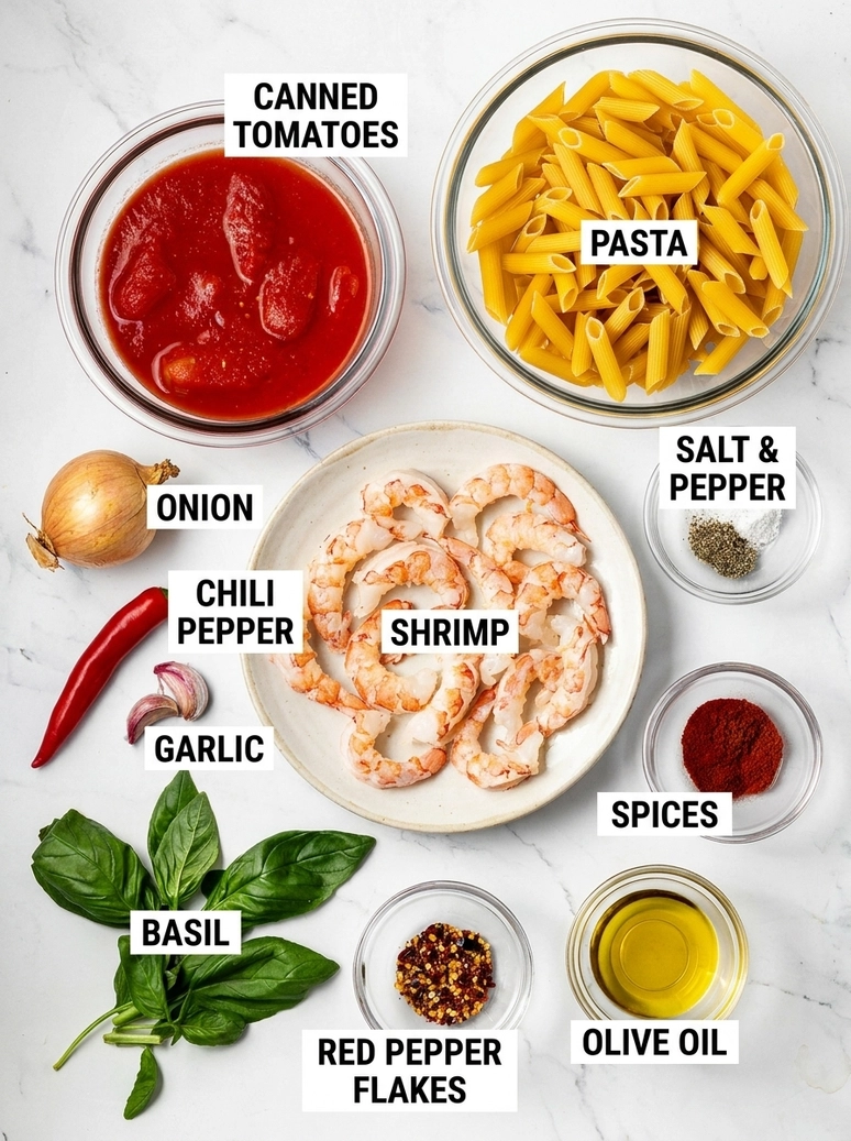 Spicy Shrimp Arrabbiata Pasta - 1