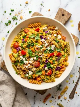 Vegan Rainbow Pasta Salad Recipe