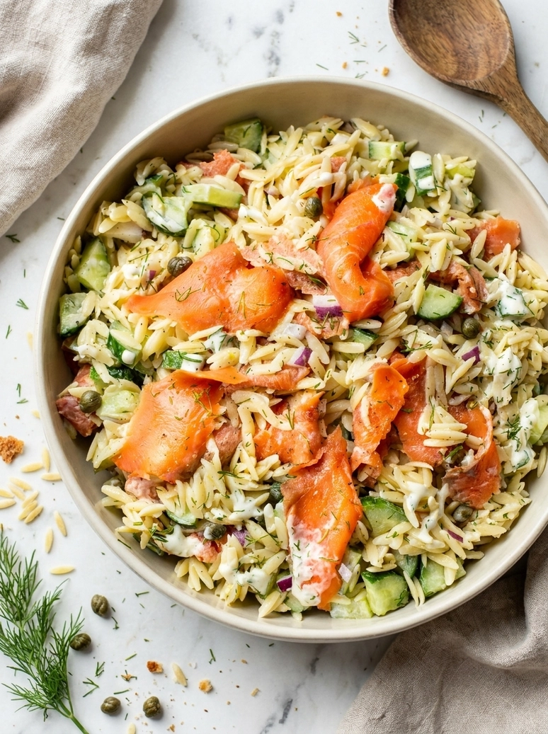 Zesty Smoked Salmon Orzo Salad - 1
