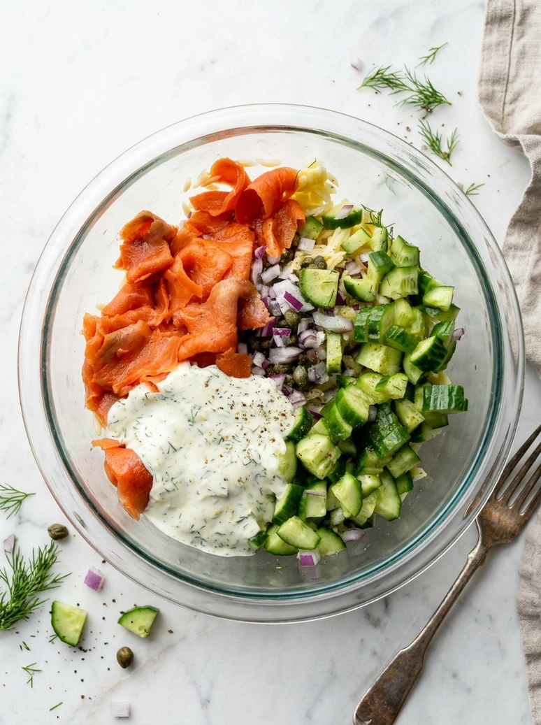Zesty Smoked Salmon Orzo Salad - 2