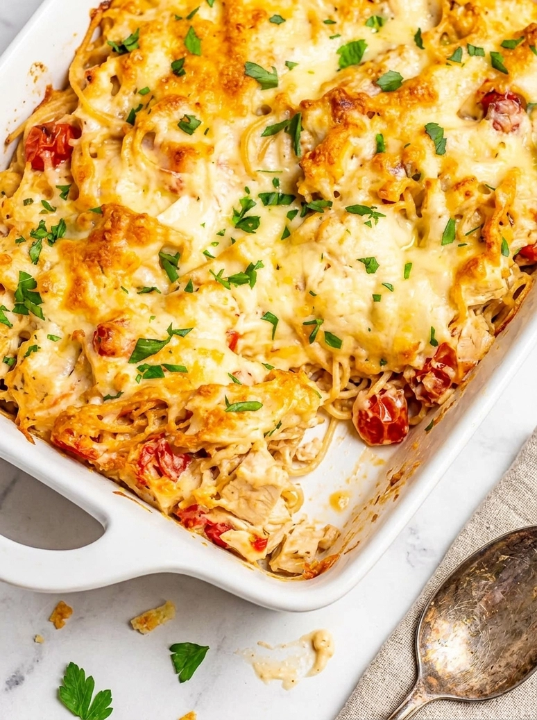 Cheesy Baked Chicken Spaghetti - 2