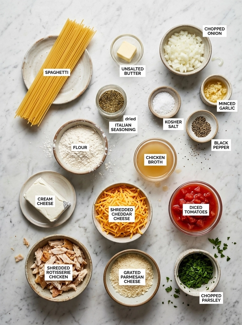 Cheesy Baked Chicken Spaghetti - 1