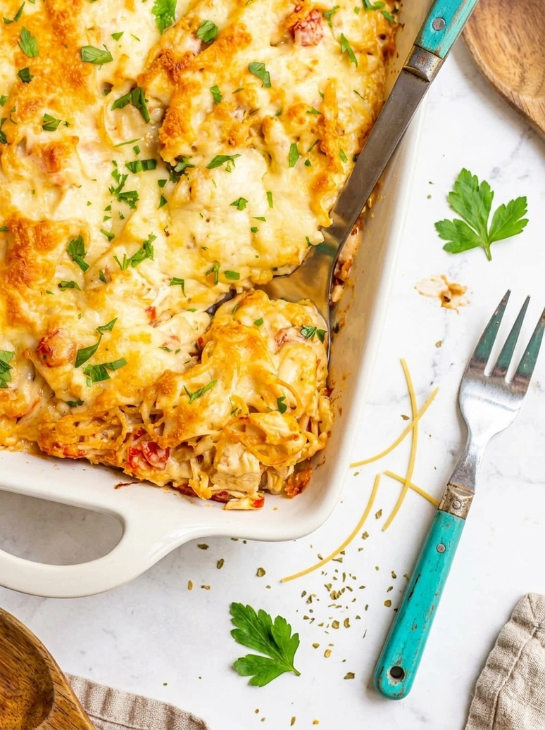 Cheesy Baked Chicken Spaghetti - 1