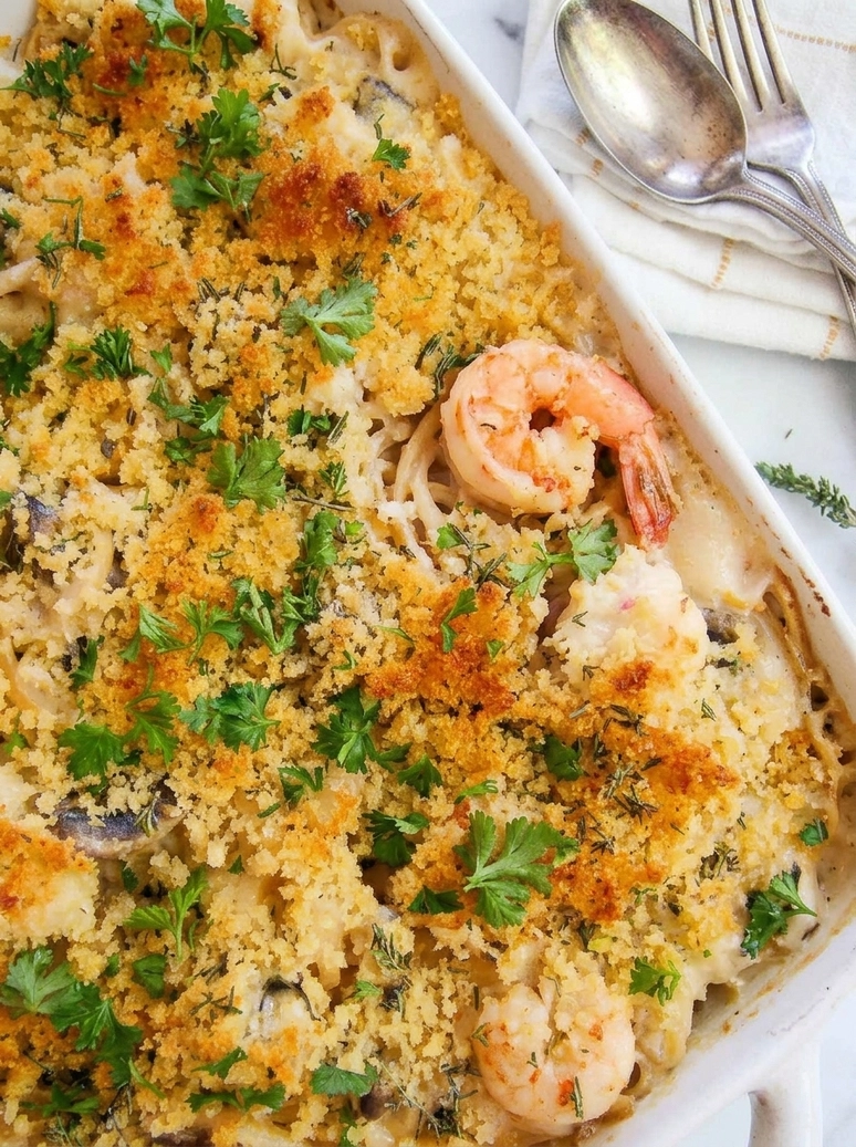 Delicious Creamy Baked Seafood Pasta - 1